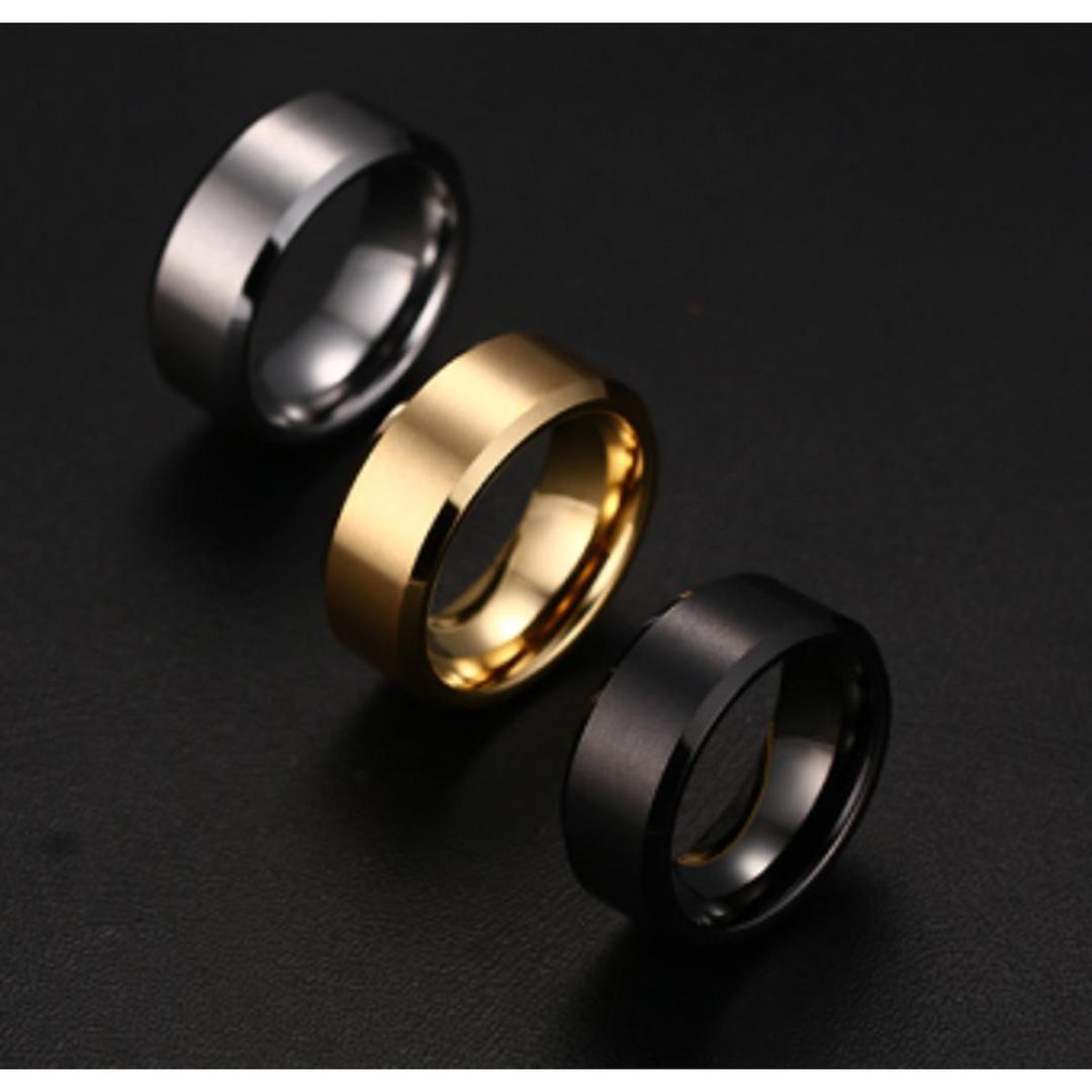 Boy's And Girls Titanium Pure Black Heavy Wait Ring  ALL SIZE AVAIABLE
